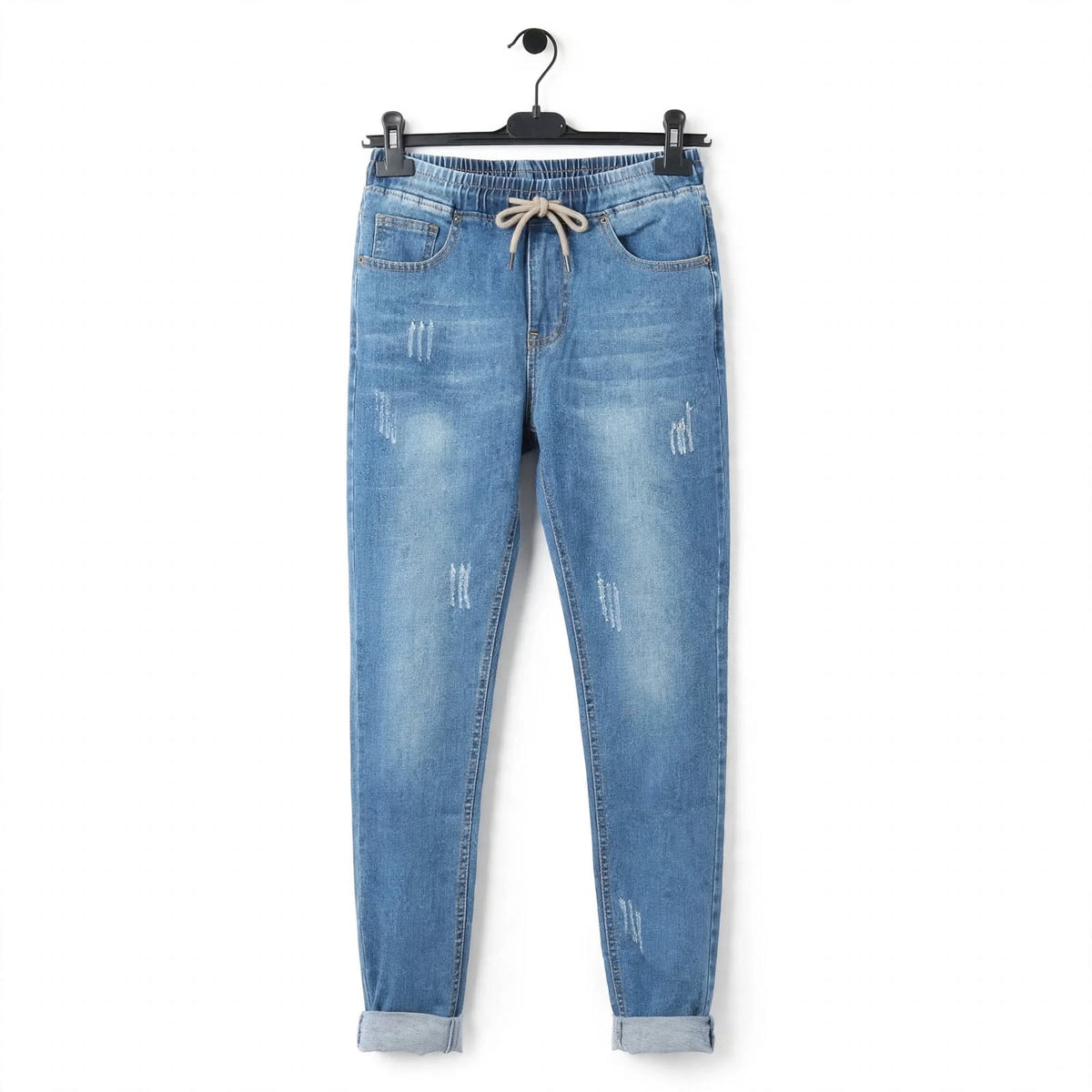 Cotton Narrow Fit Denim Jeans – Faded Casual Wear For Men
