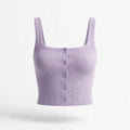 Wo Cotton Crop Top | Sleeveless Square Neck Casual Top For Women