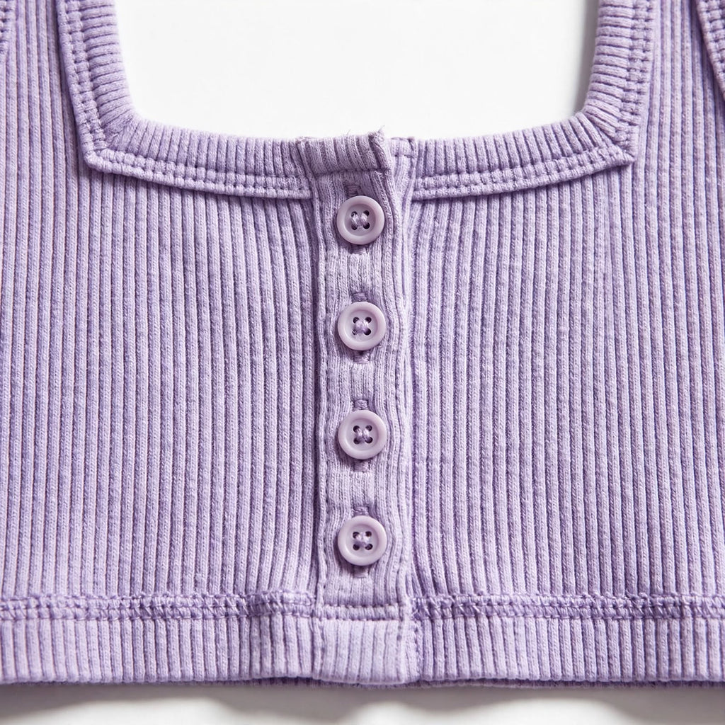 Wo Cotton Crop Top | Sleeveless Square Neck Casual Top For Women