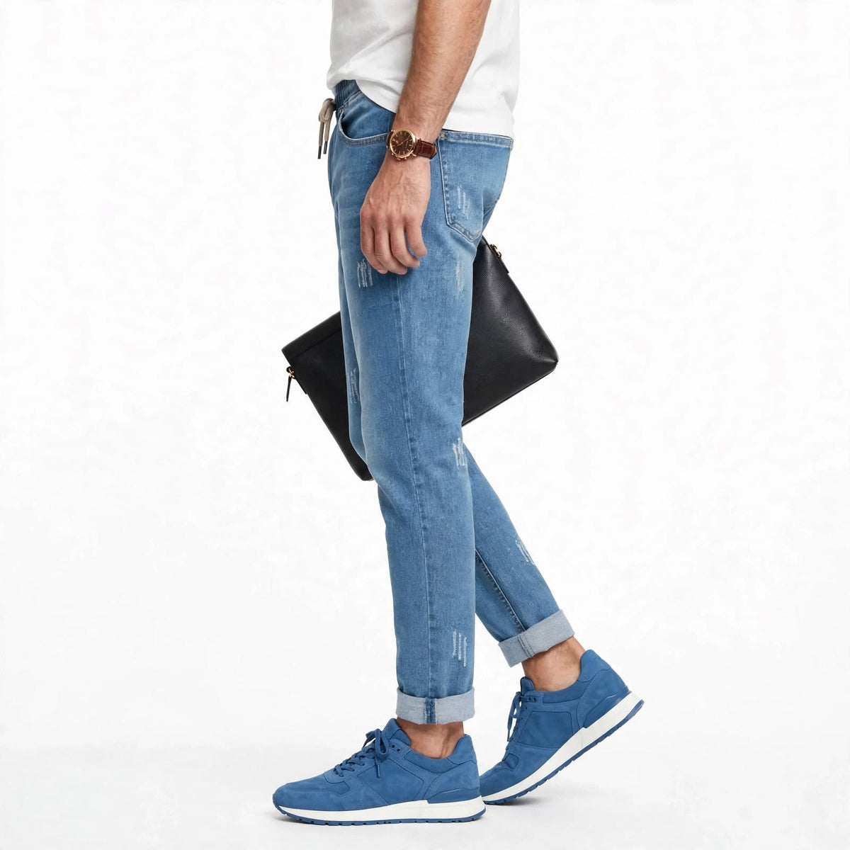 Cotton Narrow Fit Denim Jeans – Faded Casual Wear For Men