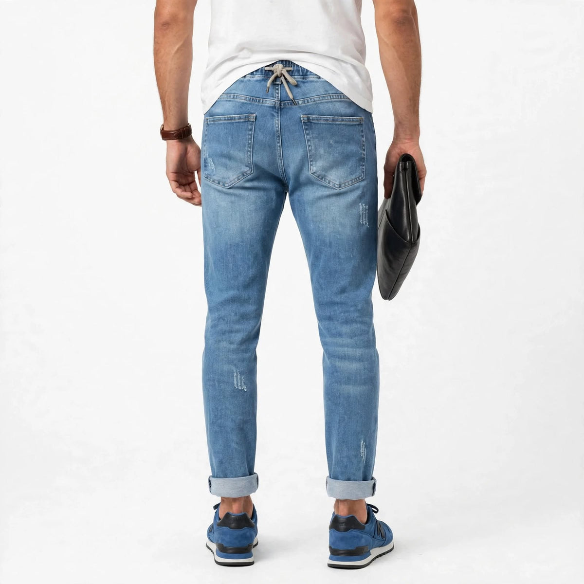 Cotton Narrow Fit Denim Jeans – Faded Casual Wear For Men