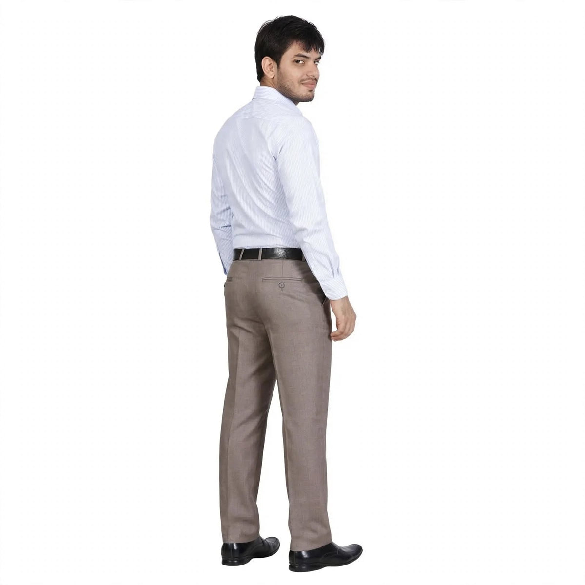 Flat Front Formal Trouser – Cotton Blend Regular Fit Mid Rise For Men