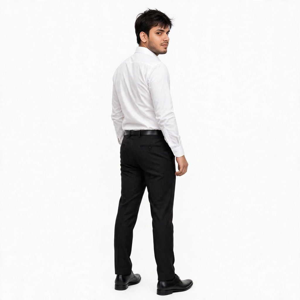 Formal Pants – Cotton Lycra Regular Fit Plain Trousers For Men