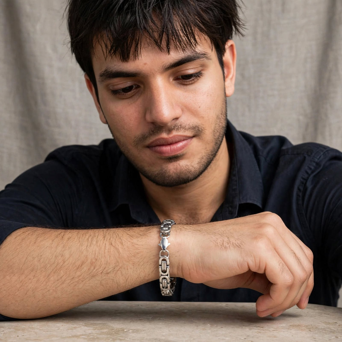 Stylish Stainless Steel Bracelet | Polished Inch FFBL179 For Men