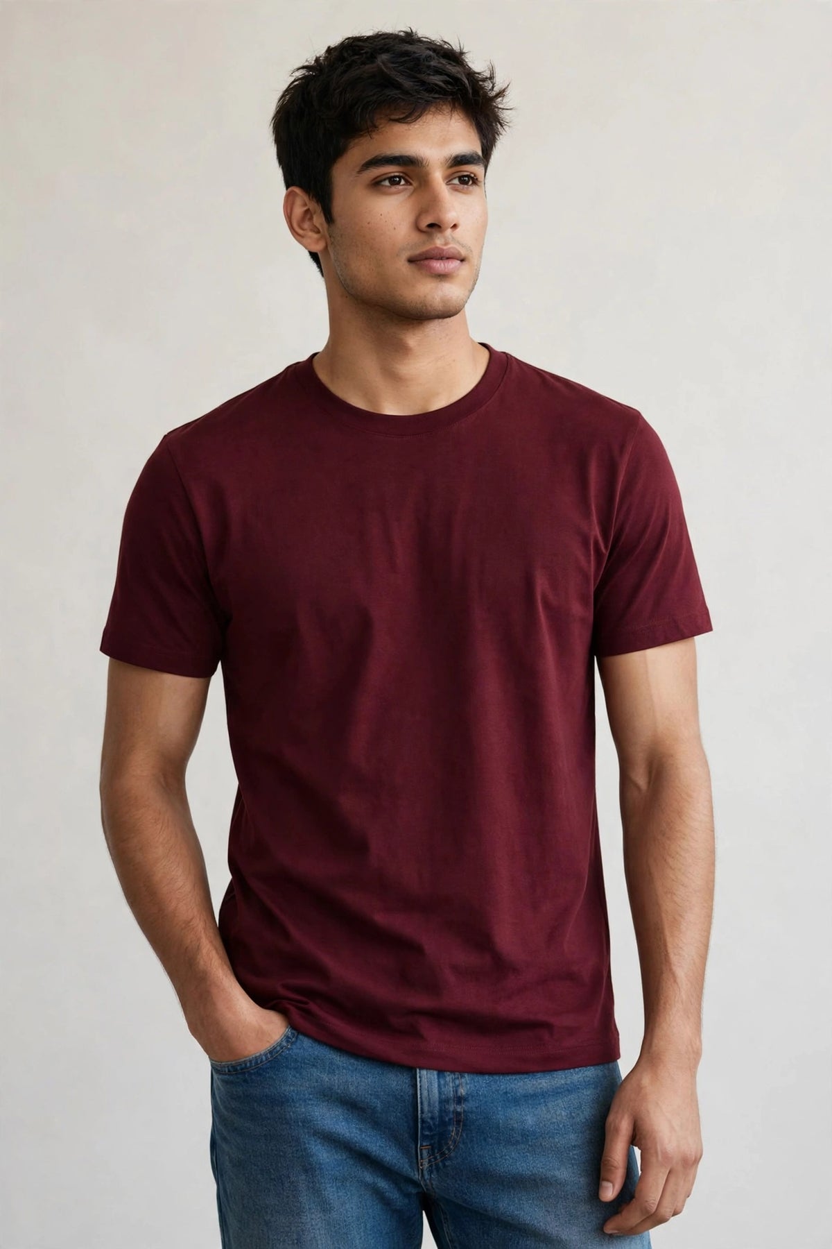 Premium Plain Cotton T-Shirt For Men