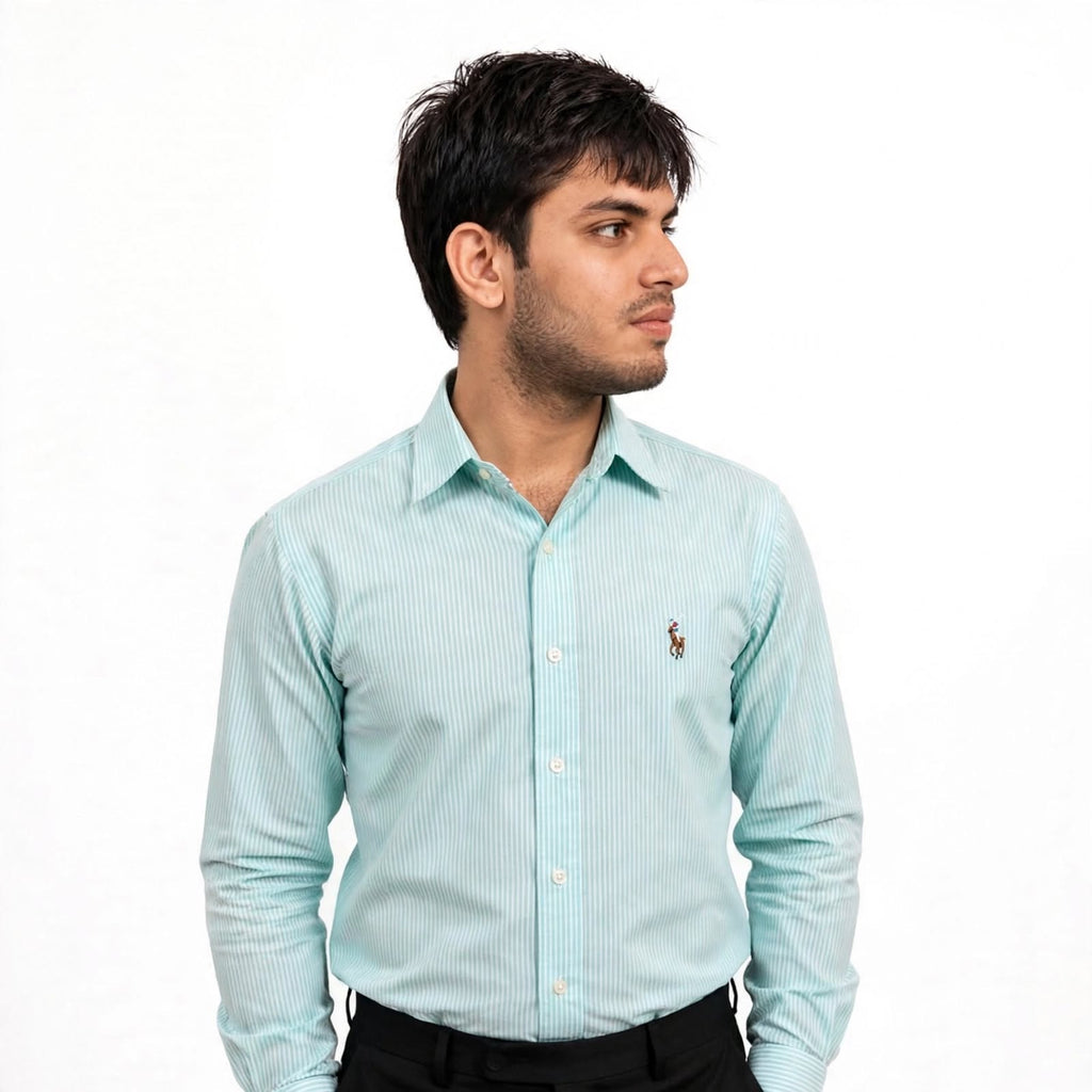US Polo Striped Cotton Shirt – Regular Fit Full Sleeve Button-Down For Men