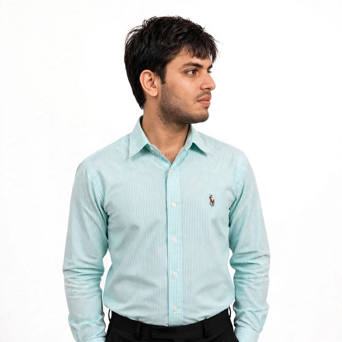 US Polo Striped Cotton Shirt – Regular Fit Full Sleeve Button-Down For Men
