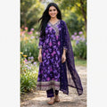 JSR Wo Milano Frock Pant Set with Chinnon Dupatta & Zari Hand Work For Women