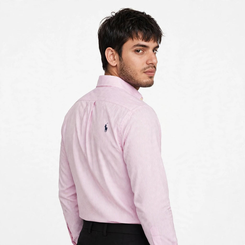 US Polo Striped Cotton Shirt – Regular Fit Full Sleeve Button-Down For Men