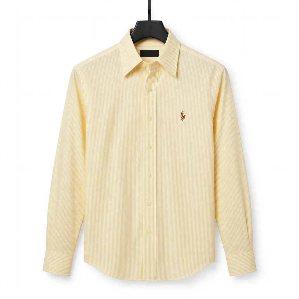 US Polo Striped Cotton Shirt – Regular Fit Full Sleeve Button-Down For Men