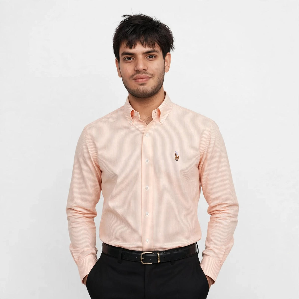 US Polo Striped Cotton Shirt – Regular Fit Full Sleeve Button-Down For Men