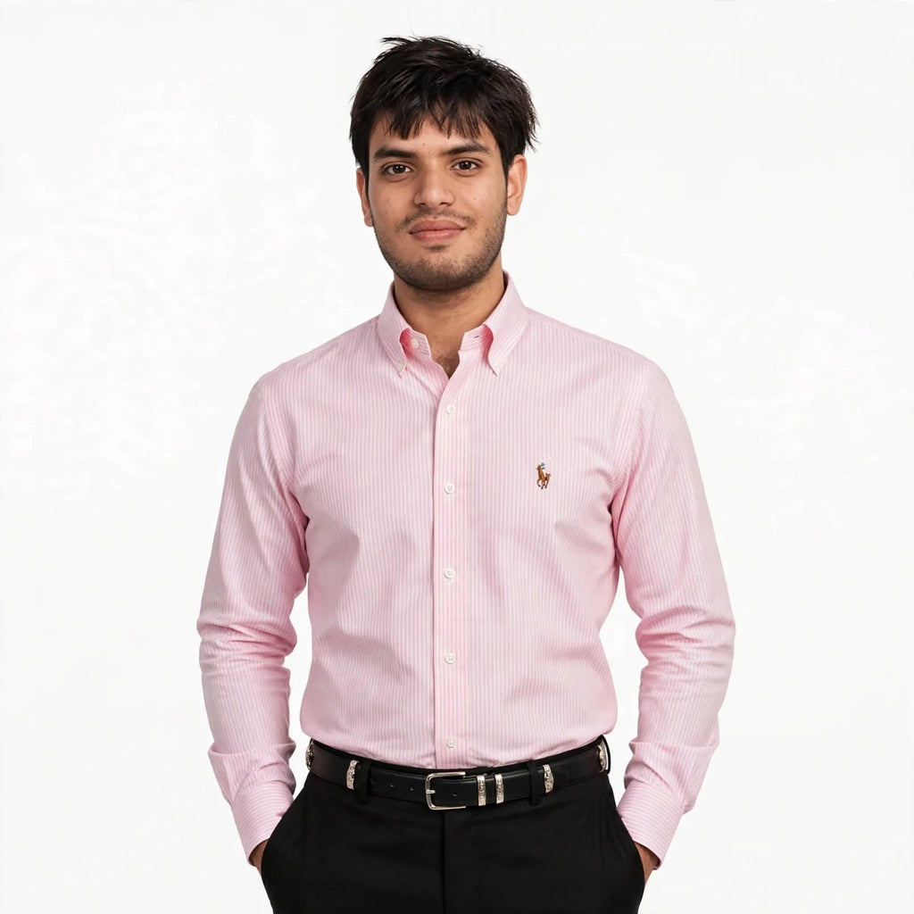 US Polo Striped Cotton Shirt – Regular Fit Full Sleeve Button-Down For Men