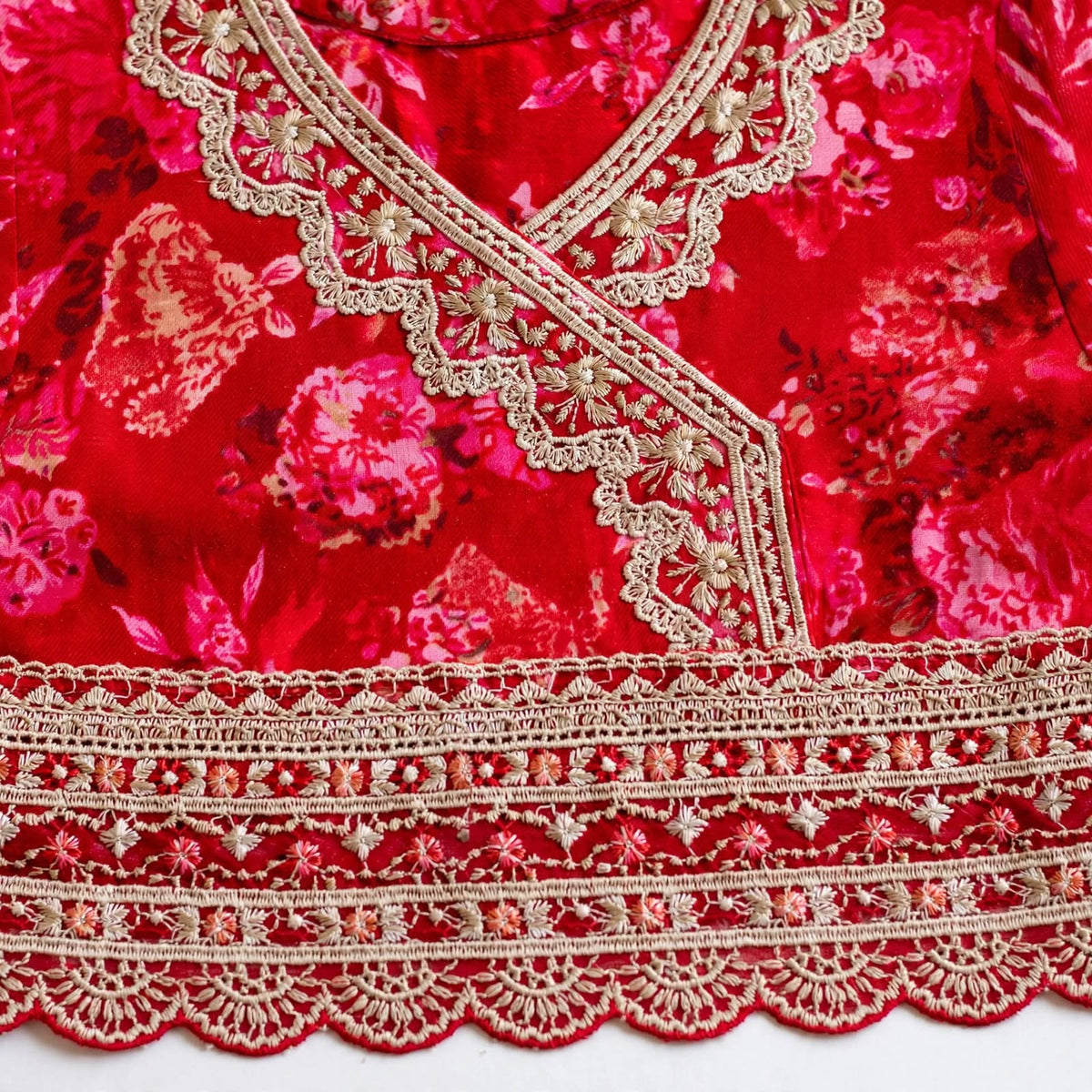 JSR Wo Milano Frock Pant Set with Chinnon Dupatta & Zari Hand Work For Women