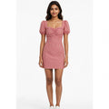 Wo Cotton Puff Sleeve Mini Dress | Square Neck Bodycon Party Dress For Women