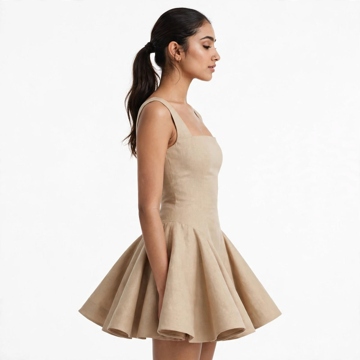 Wo Satin Fit & Flare Dress | A-Line Party Wear Mini Dress For Women