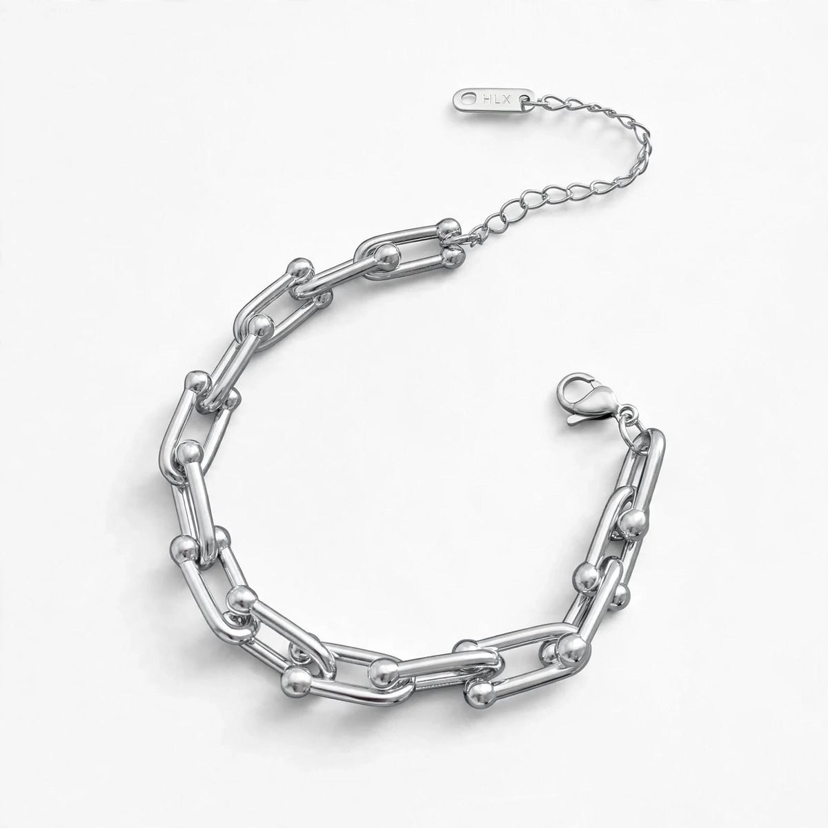 Fashion Frill Square Box Chain Bracelet | Rhodium Plated FFBL256 For Women