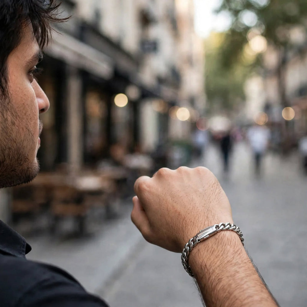 Wheat Chain Bracelet | Stainless Steel Bracelet FFBL192_A For Men