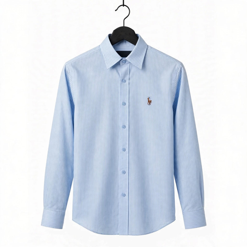 US Polo Striped Cotton Shirt – Regular Fit Full Sleeve Button-Down For Men