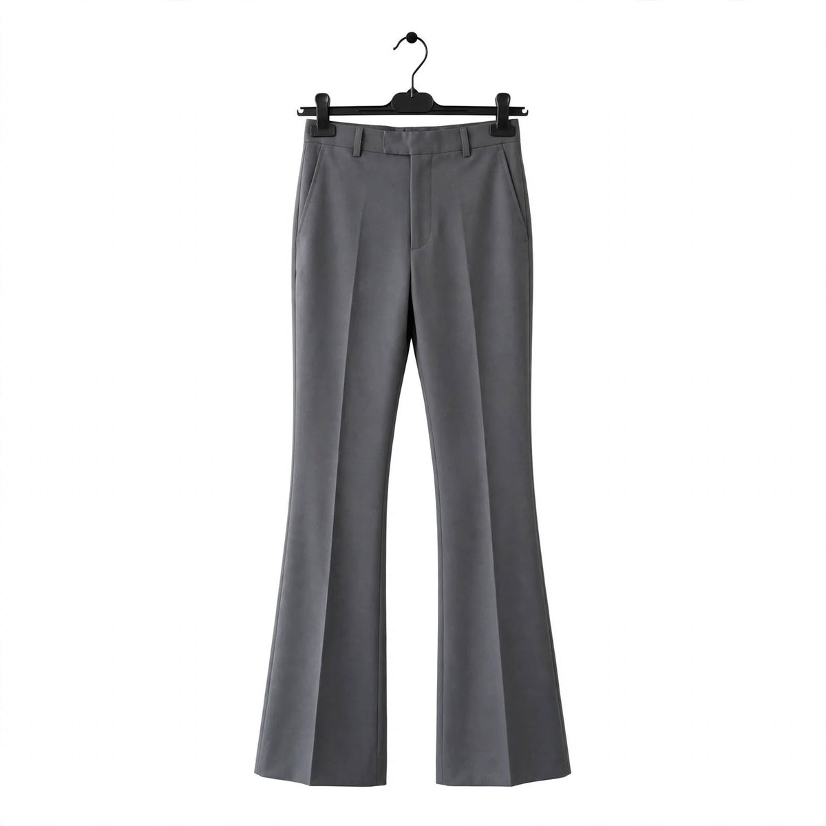 Flared Tailored Formal Trouser – Cotton Blend Regular Fit Mid Rise For Men