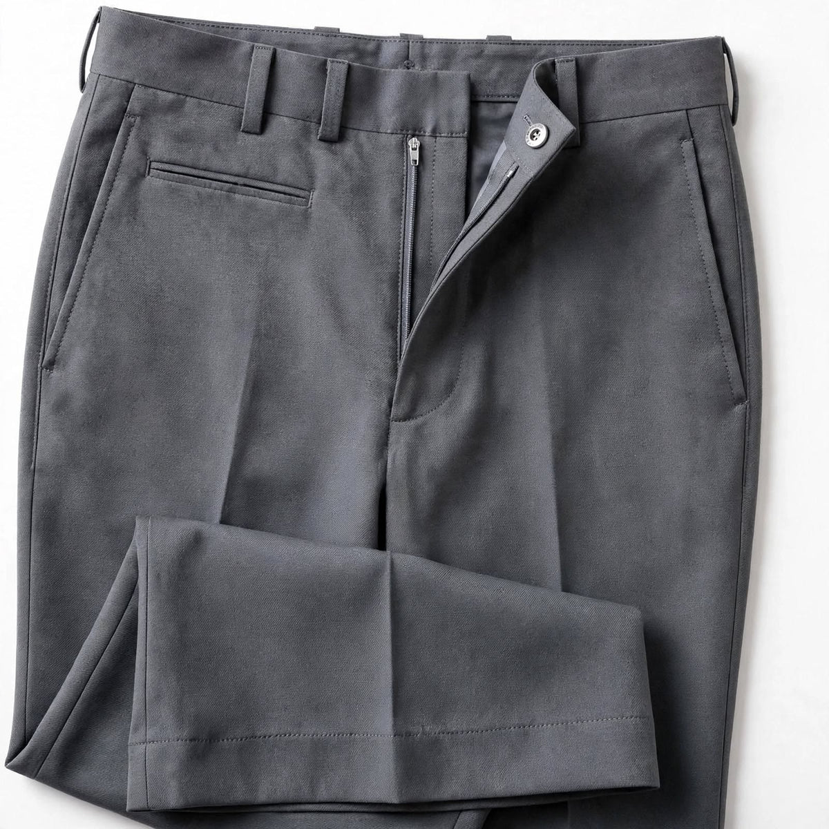 Flared Tailored Formal Trouser – Cotton Blend Regular Fit Mid Rise For Men