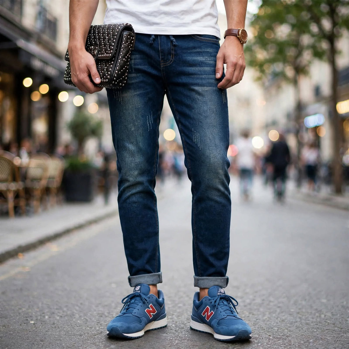 Cotton Narrow Fit Denim Jeans – Faded Casual Wear For Men