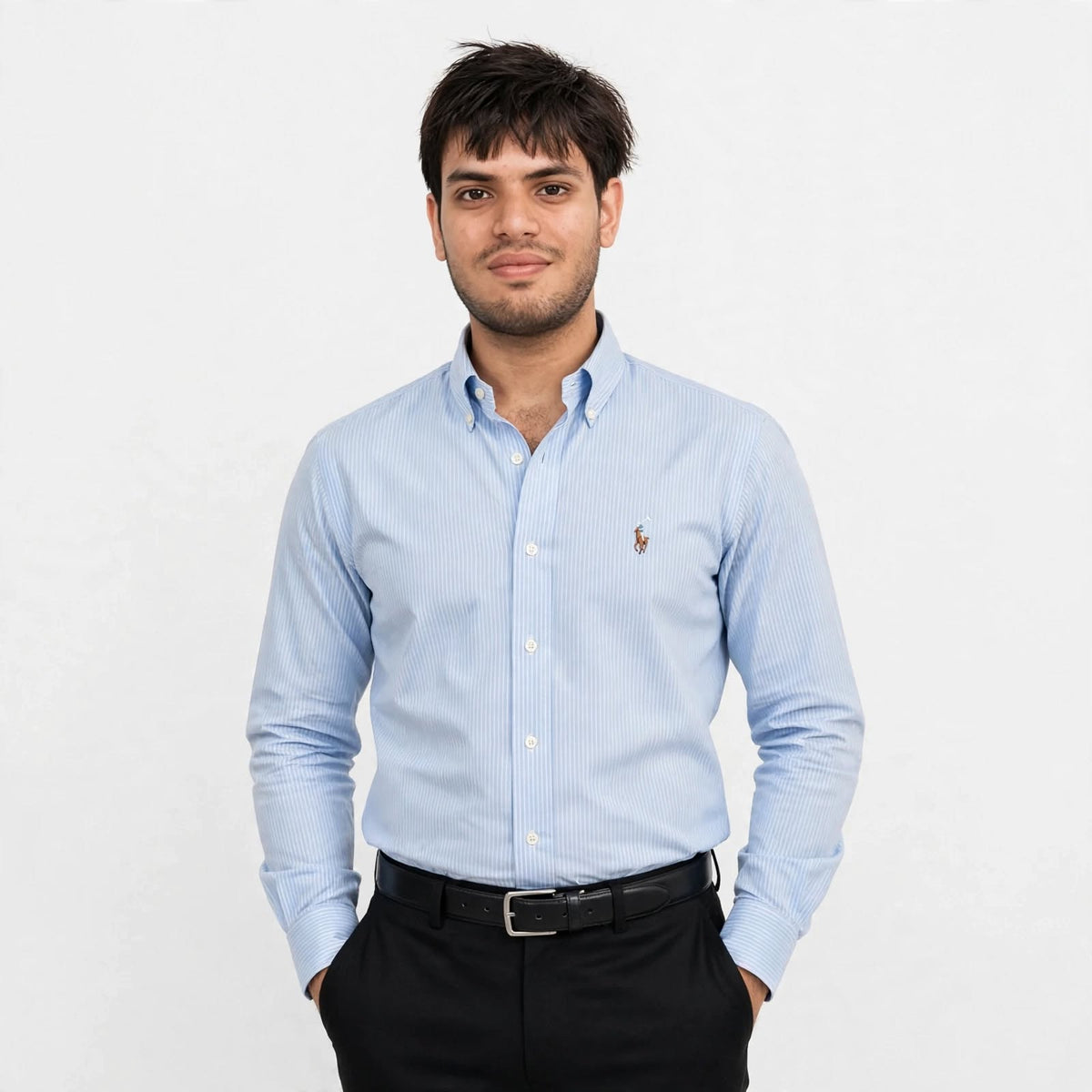 US Polo Striped Cotton Shirt – Regular Fit Full Sleeve Button-Down For Men