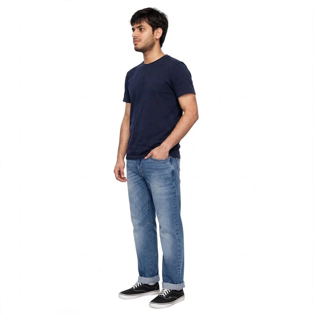 Relaxed Fit Jeans – Cotton Knitted Lycra Comfortable Casual Denim For Men
