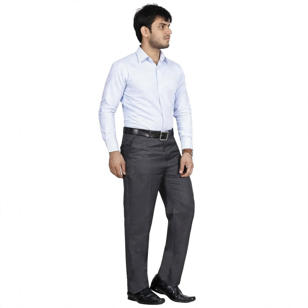 Flat Front Formal Trouser – Cotton Blend Regular Fit Mid Rise For Men
