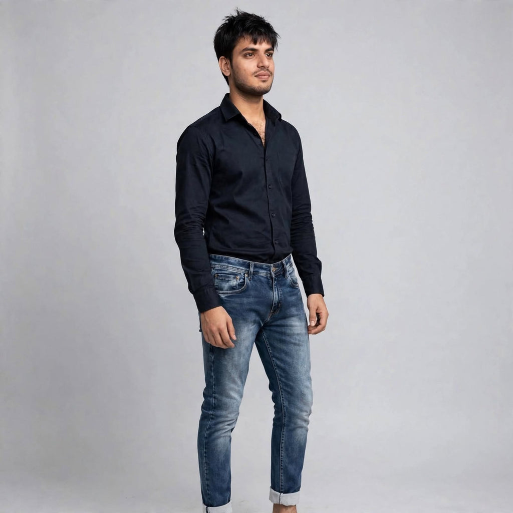 Cotton Jeans | Comfortable Faded Casual Denim For Men
