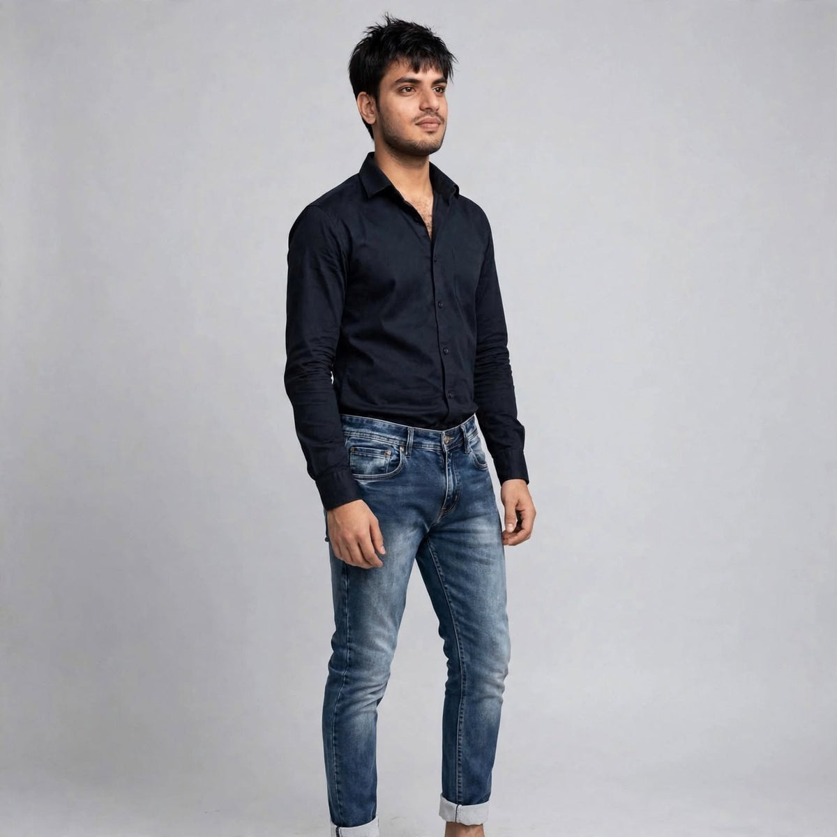 Cotton Jeans | Comfortable Faded Casual Denim For Men