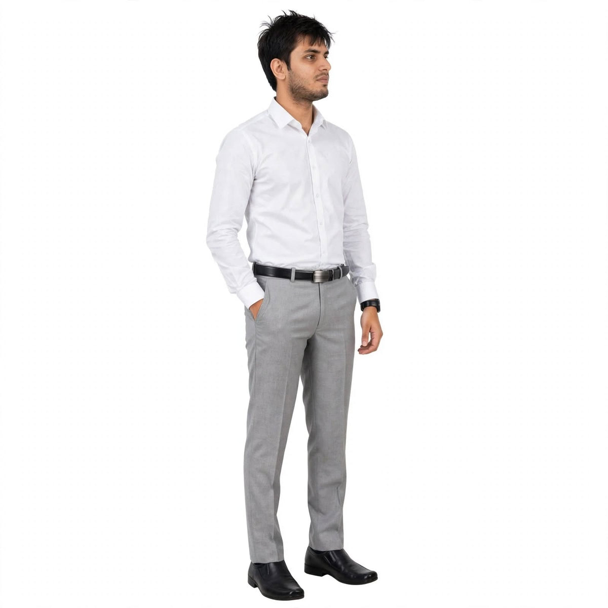 Flat Front Formal Trouser – Cotton Blend Regular Fit Mid Rise bb For Men