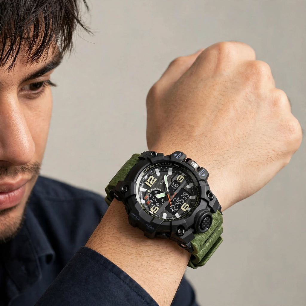 IIK-DG-003- Analog-Digital Sports Watch | PU Strap For Men