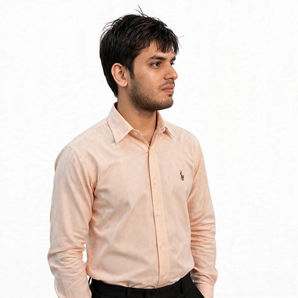 US Polo Striped Cotton Shirt – Regular Fit Full Sleeve Button-Down For Men