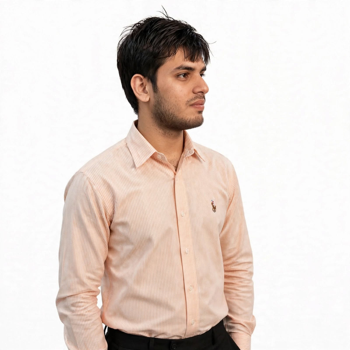 US Polo Striped Cotton Shirt – Regular Fit Full Sleeve Button-Down For Men