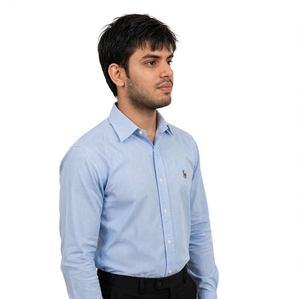 US Polo Striped Cotton Shirt – Regular Fit Full Sleeve Button-Down For Men