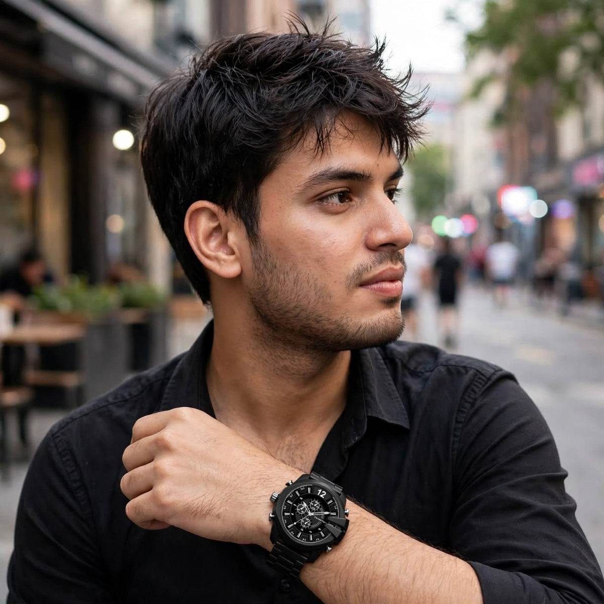Premium Analog Wrist Watch | Round Dial, Rubber Strap & Quartz Movement For Men