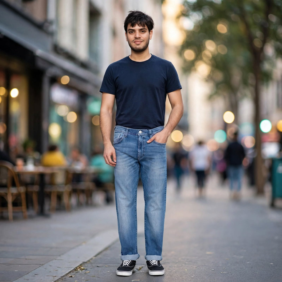 Relaxed Fit Jeans – Cotton Knitted Lycra Comfortable Casual Denim For Men
