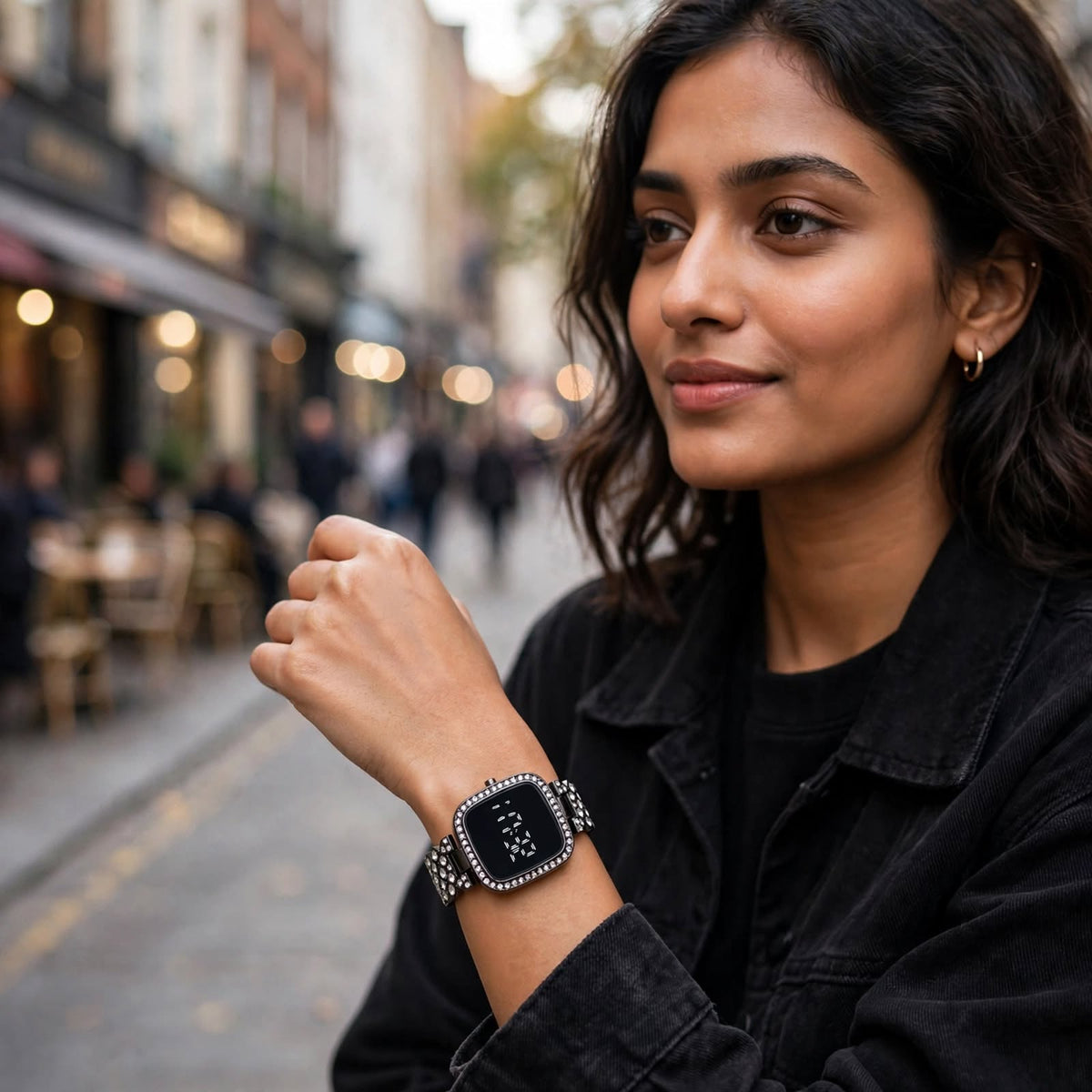 Titan Wo Analog-Digital Watch | Square Dial with Stainless Steel Strap For Women