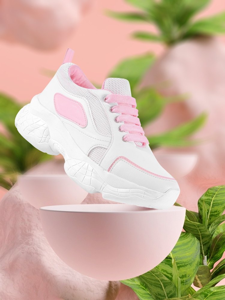 Women Pink Sneakers – Lightweight Comfortable Casual Walking Shoes