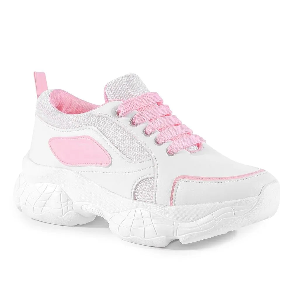 Women Pink Sneakers – Lightweight Comfortable Casual Walking Shoes