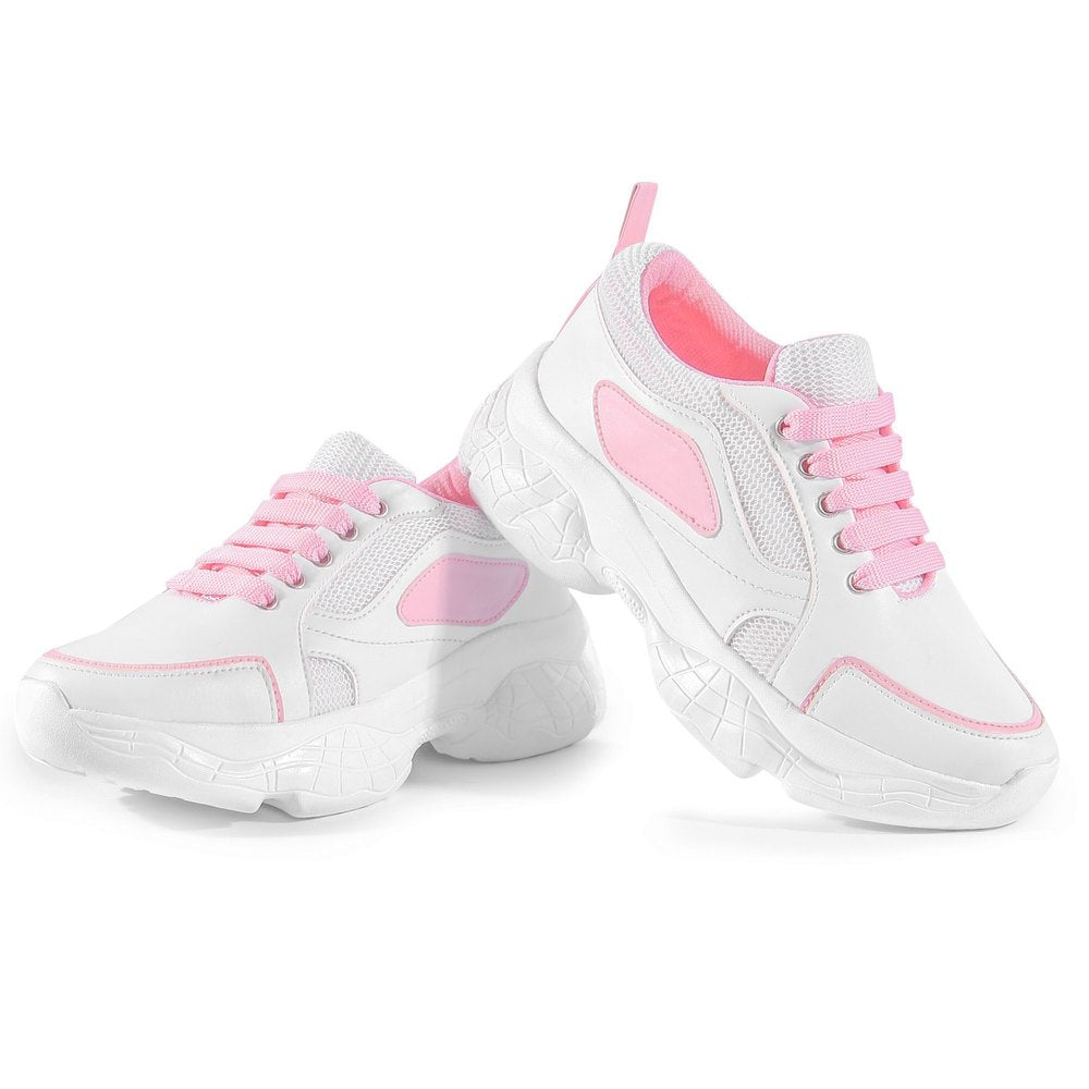 Women Pink Sneakers – Lightweight Comfortable Casual Walking Shoes