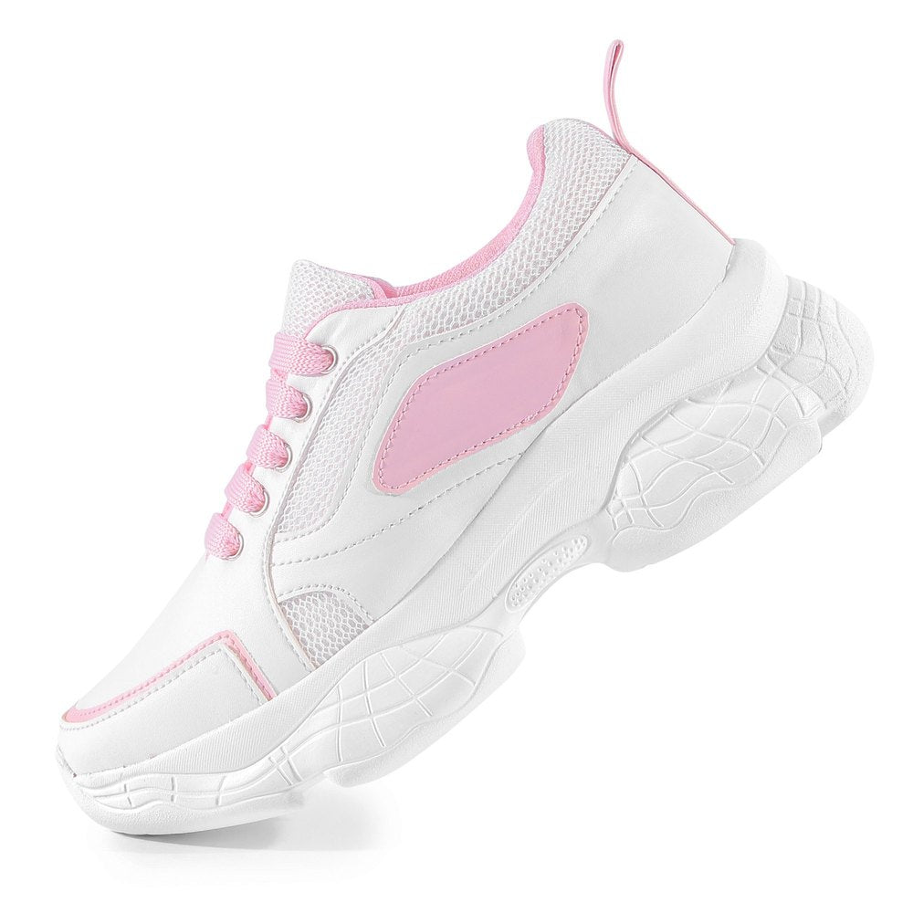 Women Pink Sneakers – Lightweight Comfortable Casual Walking Shoes