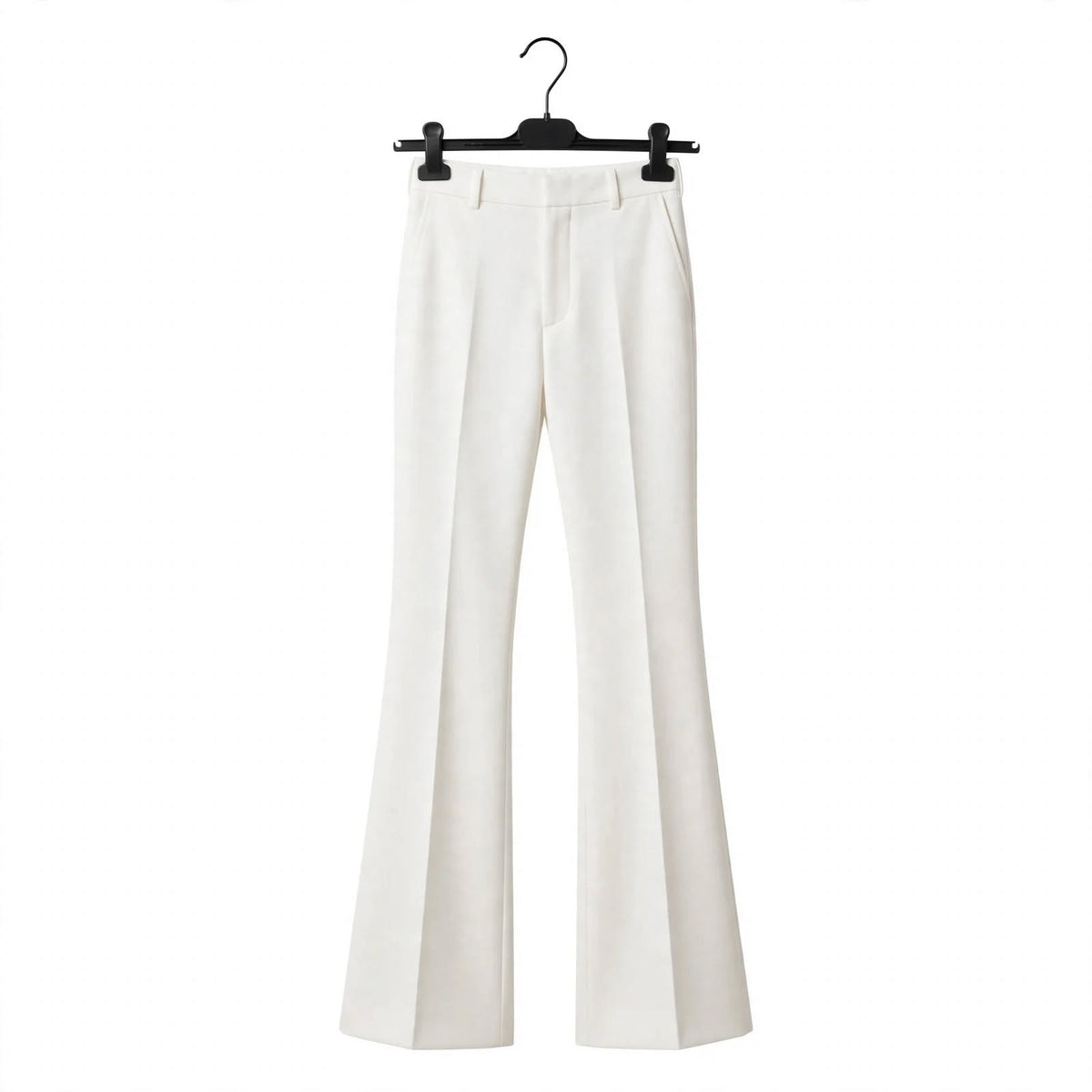 Flared Tailored Formal Trouser – Cotton Blend Regular Fit Mid Rise For Men