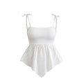Wo Ribbed Peplum Top | Square Neck Sleeveless Casual Top For Women