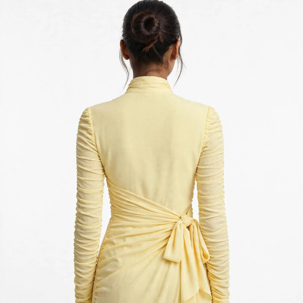 Wo Bodycon Party Wear Dress | Full Sleeve Round Neck Stitched Dress For Women