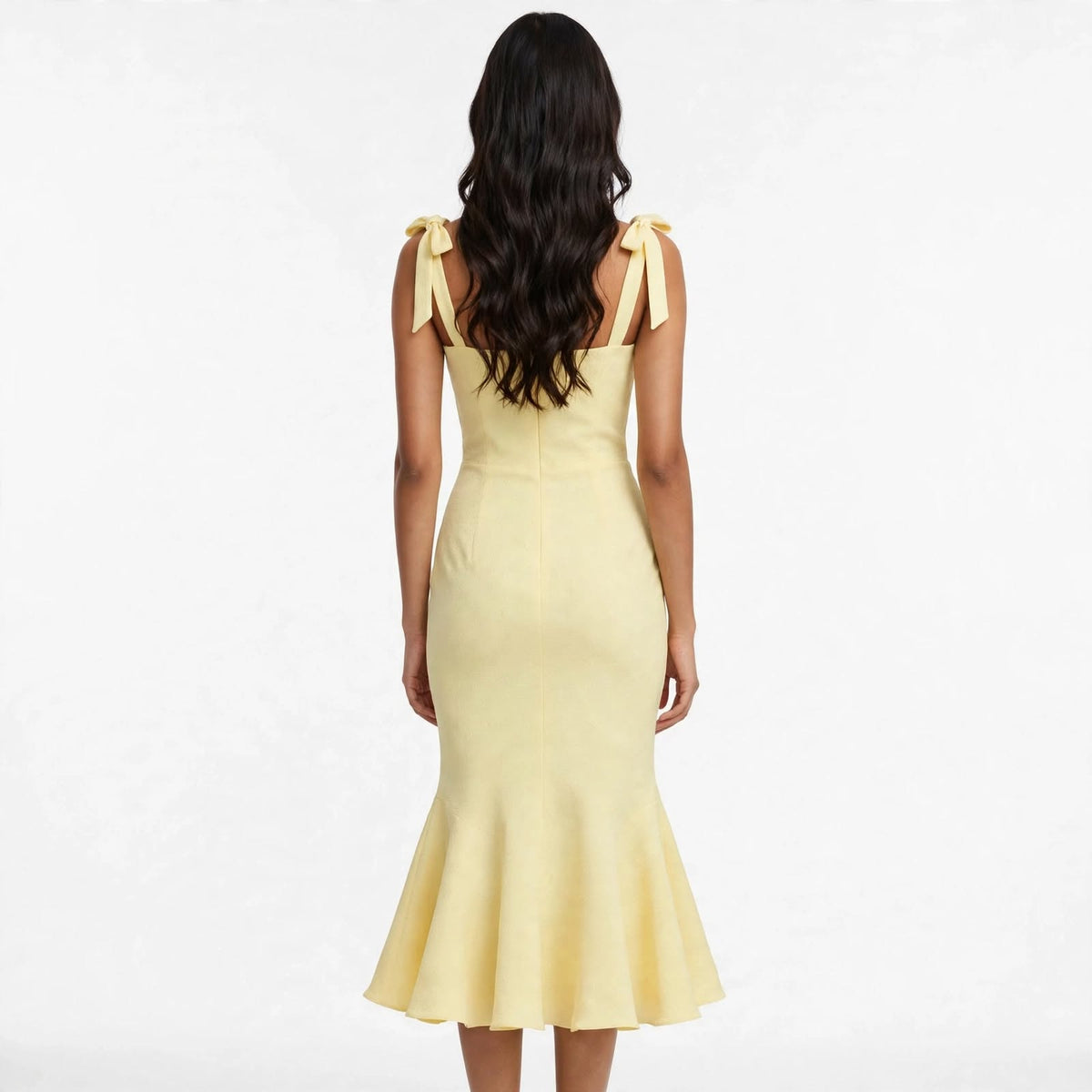 Wo Mermaid Gown | Sleeveless Square Neck Ankle Length Party Dress For Women