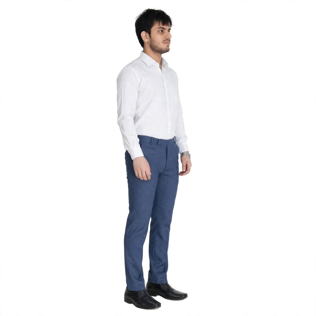 Poly Viscose Formal Trousers – Regular Fit Flat Front Mid Rise For Men